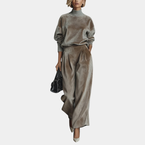 Aurélie | Ensemble en velours casual à col haut pour femme