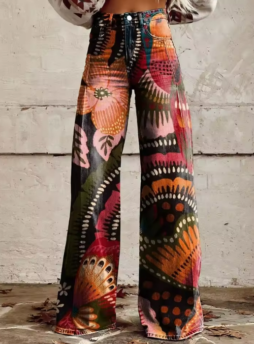 Laure | Pantalon Motif Organique Doux