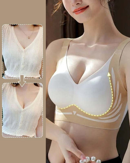 Soutien-gorge push-up sans armatures liftant anti-relâchement