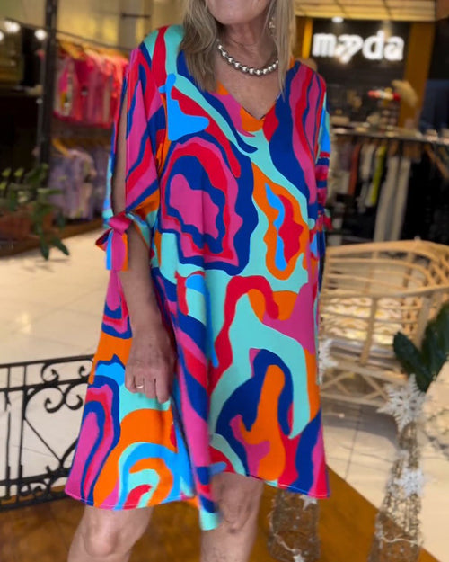 Robe ample imprimée à col rond