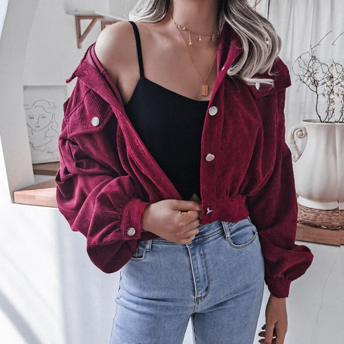 Lyra | Veste courte tendance en velours côtelé pour femme