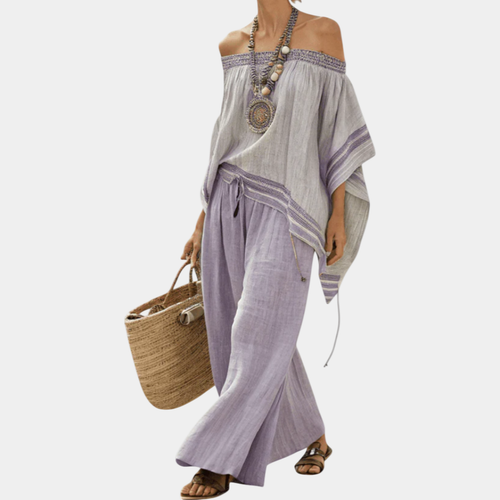 Serenella | Haut et pantalon à jambes larges rayé