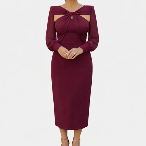 Lucie | Robe Midi Croisée avec Manches
