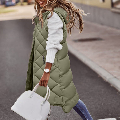 Taylor | Gilet Long à Capuche et Chaleur Hivernale pour Femme