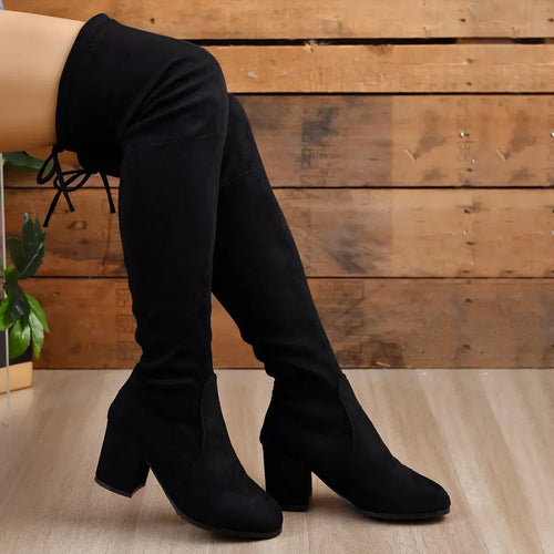 Fiora | Bottes noires à talons hauts pour femme