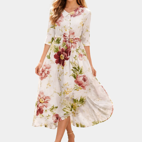Margot | Élégante robe à fleurs statement