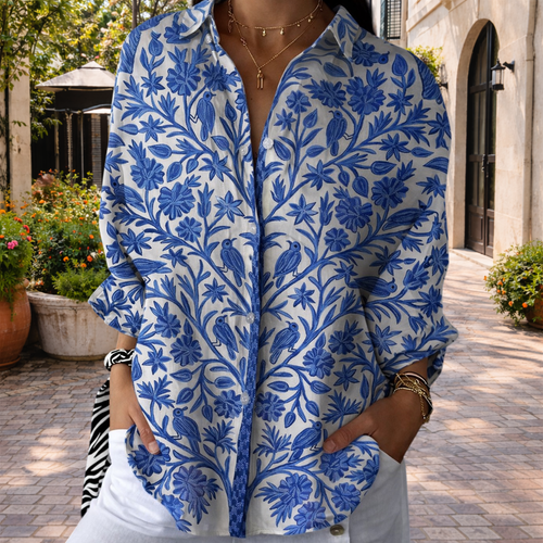 Coralie | Blouse Jardin Bleu