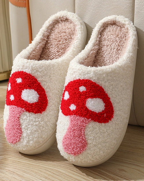 Chaussons chauds en peluche imprimés pour la maison