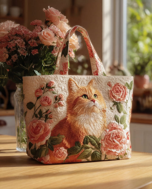 Sac Artisanal “Chat avec Roses”
